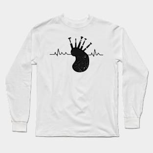 Bagpipes Pulse Scotland Heartbeat Long Sleeve T-Shirt